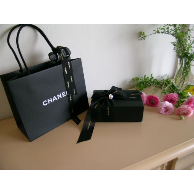 ★CHANEL★ソフトケース・空箱・ショップ袋セット★パール・リボン付★ブラック 6