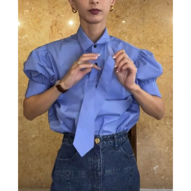 meer. TIE BLOUSE(BLE) ブラウス 新品未使用 即納 68.0%OFF