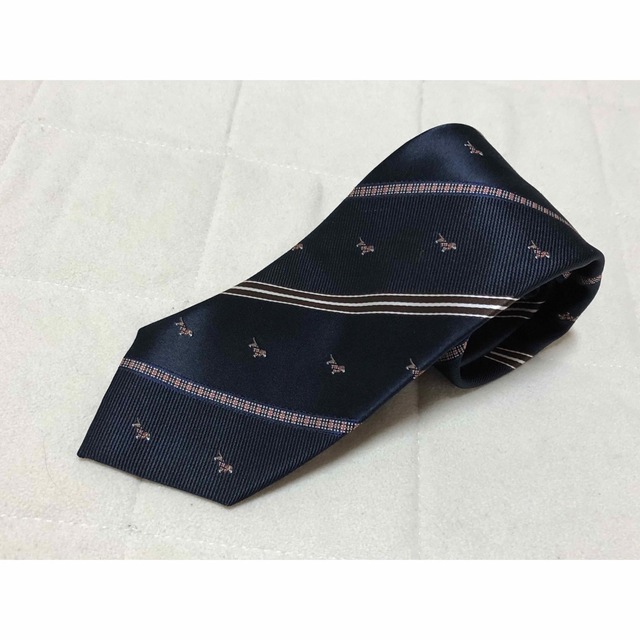 38新品DAKSダックス シルク100% ネクタイ日本製犬柄刺繍
