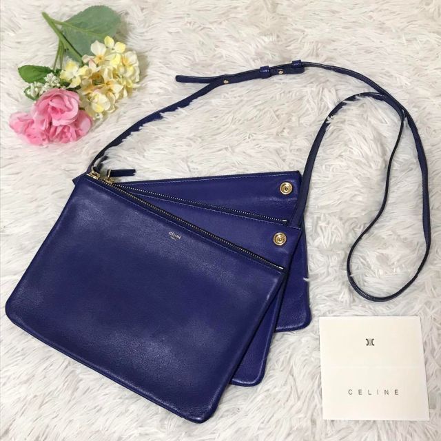 ✨極美品✨セリーヌ ショルダーバッグ トリオ ラージ ゴールド金具
