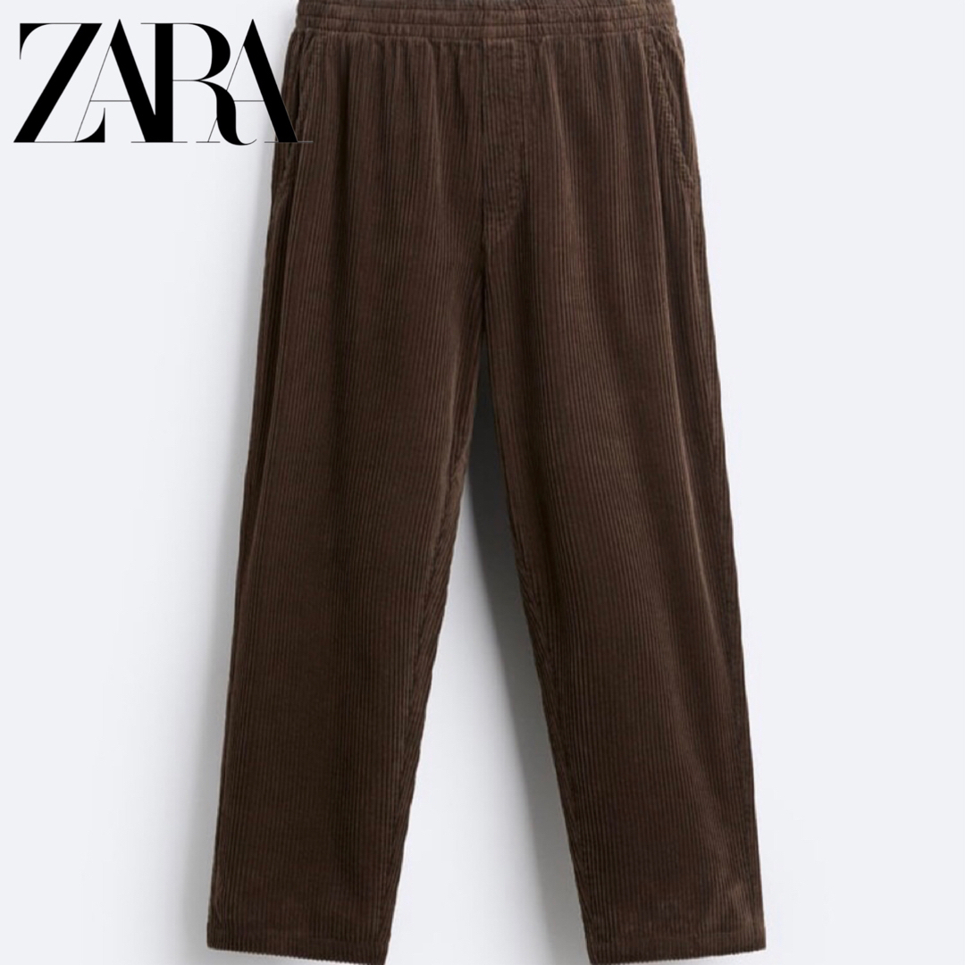 ZARA(ザラ)のZARA⭐️ジョガーウエストコーデュロイパンツ リラックスフィットダークブラウン メンズのパンツ(チノパン)の商品写真