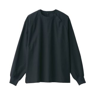 ムジルシリョウヒン(MUJI (無印良品))の新品 無印良品 MUJI 新疆綿オックス　プルオーバーリブ付 シャツ 黒(シャツ)