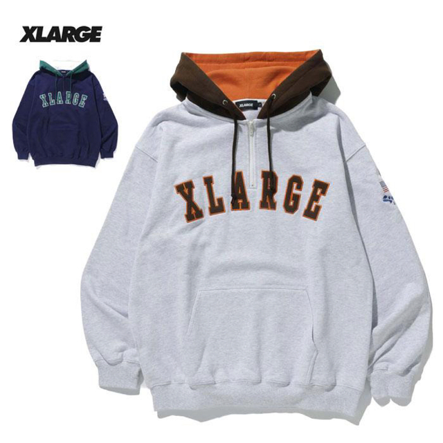 XLARGEエクストララージ ハーフジップパーカー さおりん着用