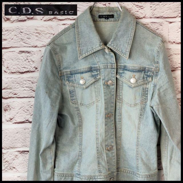 C.D.S BASIC(シーディーエスベーシック)のC.D.S　BASIC　シーディーエスベーシック　Gジャン　レディース【L】 レディースのジャケット/アウター(Gジャン/デニムジャケット)の商品写真