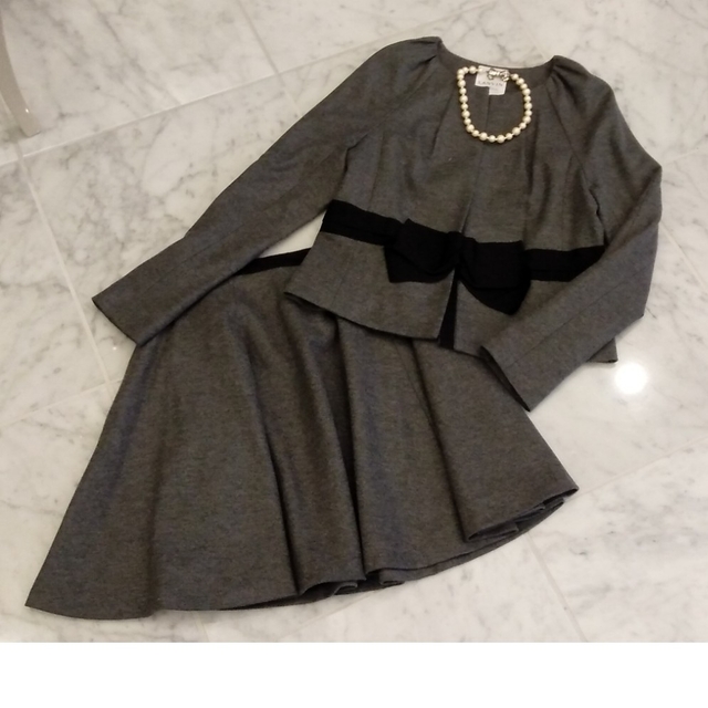 lanvin en bleu セットアップ ノーカラジャケット スカート おまけ