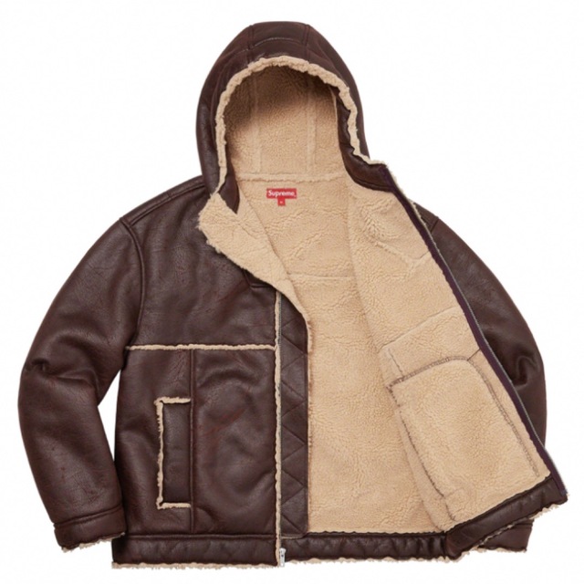 Supreme Faux Shearling Hooded Jacket