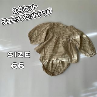 【SALE♡】2点セット ギンガムチェック チュニックセットアップ(その他)