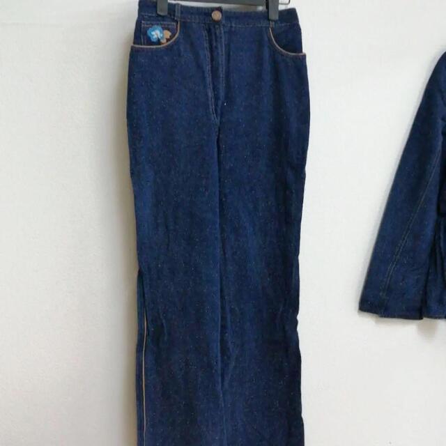 vintage silk100% leonard denim set up b