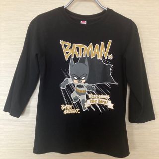 バットマン柄　黒七分袖Tシャツ　130