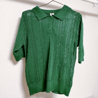 シマムラ(しまむら)のHK works london ❣ ニット ポロシャツ グリーン レース 緑(シャツ/ブラウス(半袖/袖なし))