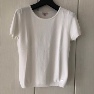 トッカ(TOCCA)の新品 TOCCA トッカ ゴールドプレート付き シンプル半袖ニット M 白 (ニット/セーター)