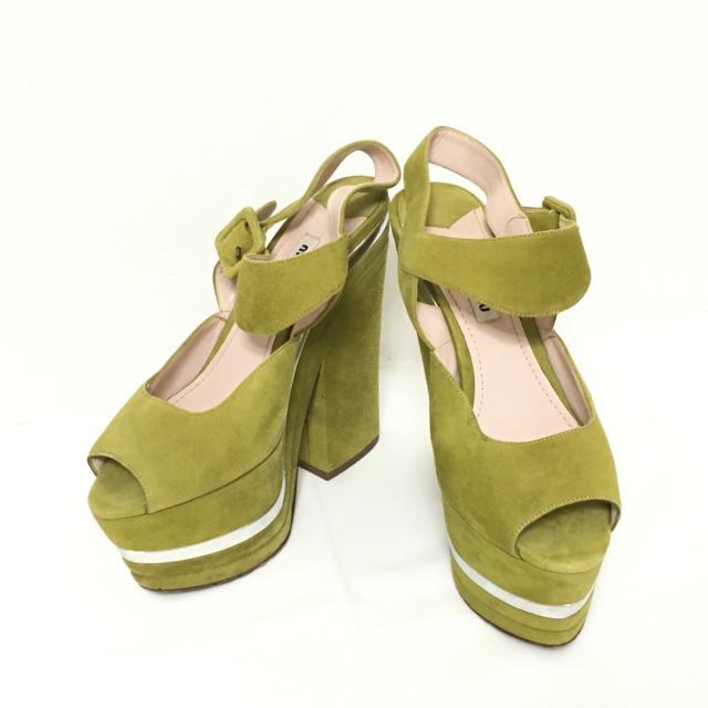miumiu(ミュウミュウ)のミュウミュウ サンダル 36 - スエード レディースの靴/シューズ(サンダル)の商品写真