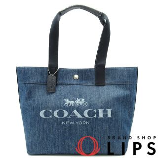 コーチ(COACH)のコーチ デニムキャンバストート  キャンバス/レザー レディーストートバッグ
 ブルー 【中古】(トートバッグ)