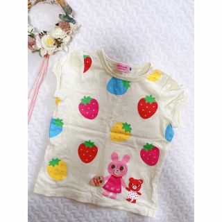 ホットビスケッツ(HOT BISCUITS)のMIKIHOUSE♡Hot.B♡ポップで可愛いいちごパフ袖Tシャツ♡80(Ｔシャツ)