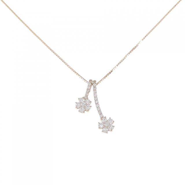 K18PG フラワー ダイヤモンド ネックレス 0.47CT 72h限定 liscar.ru