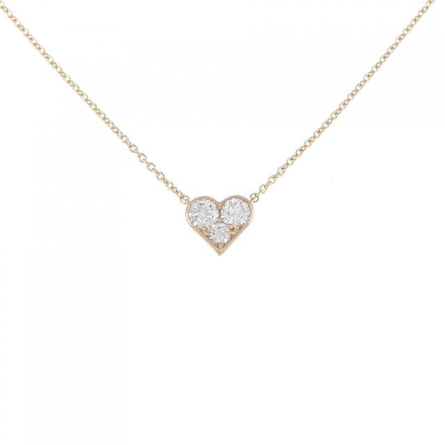 高級感 K18PG ハート ダイヤモンド ネックレス 0.31CT ネックレス