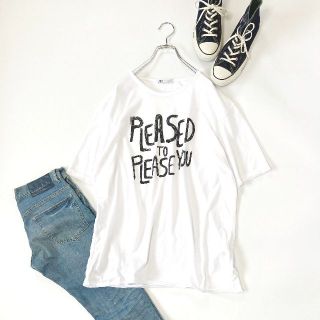 ザラ(ZARA)のZARA 　ザラ　　　切りっぱなしプリントロゴTシャツ　　USA LLサイズ(Tシャツ(半袖/袖なし))