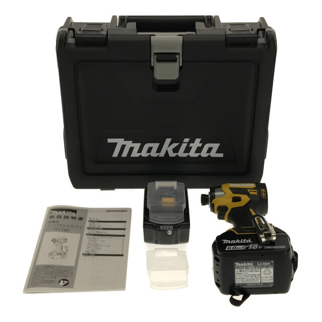 Makita(マキタ)の☆未使用 最新型限定色☆makita マキタ 18V 充電式インパクトドライバ TD173DXFY 黄/イエロー バッテリー2個(6.0Ah) ケース付 70414 自動車/バイクのバイク(工具)の商品写真