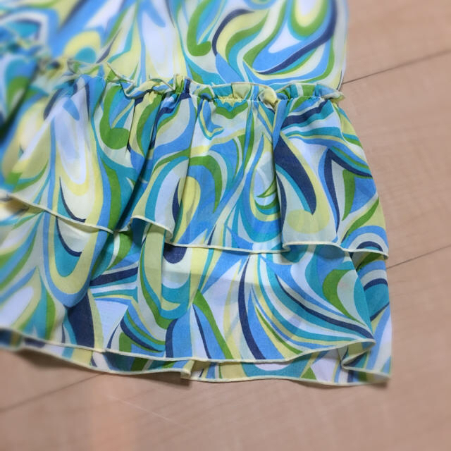 LD prime(エルディープライム)のLDprime ブルー系 プッチ柄 シフォンスカート ウエストゴム レディースのスカート(ミニスカート)の商品写真