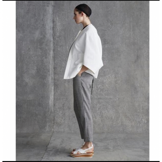 Drawer ウールシルクギンガムチェックパンツ 34 専門店では 11100円