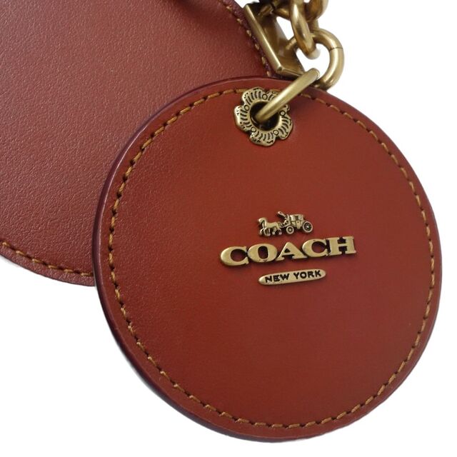 COACH(コーチ)のコーチ COACH バッグチャーム ミラー付 シグネチャー キーホルダー レザー ブラウン / 083358【中古】 ハンドメイドのアクセサリー(キーホルダー/ストラップ)の商品写真