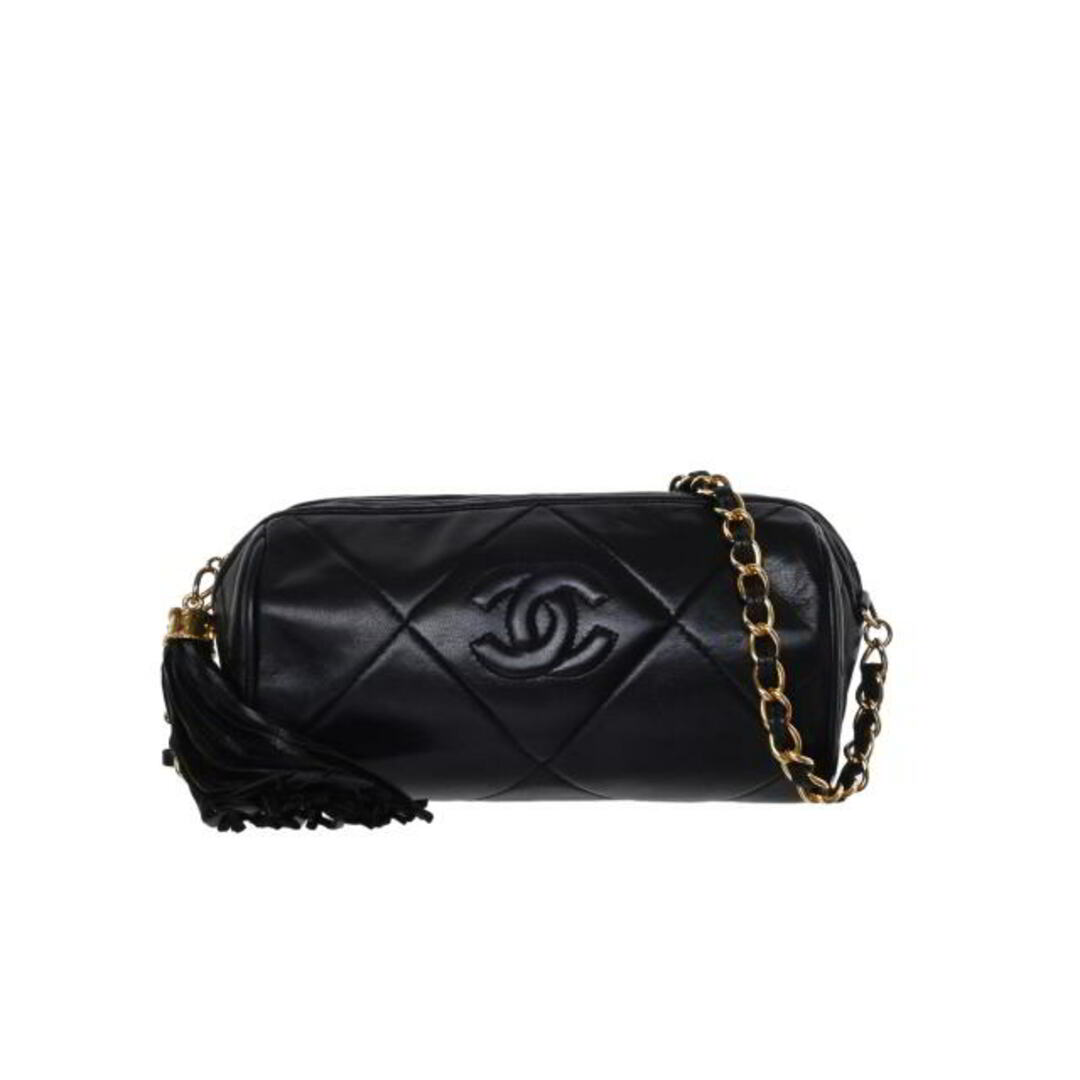 CHANEL 0番台 ラムスキン フリンジ チェーン ショルダーバッグ 『3年