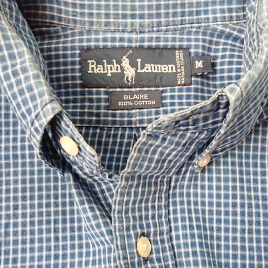 POLO RALPH LAUREN(ポロラルフローレン)のポロラルフローレン ネルシャツ Mサイズ 青 チェック 長袖 ビックシャツ メンズのトップス(シャツ)の商品写真