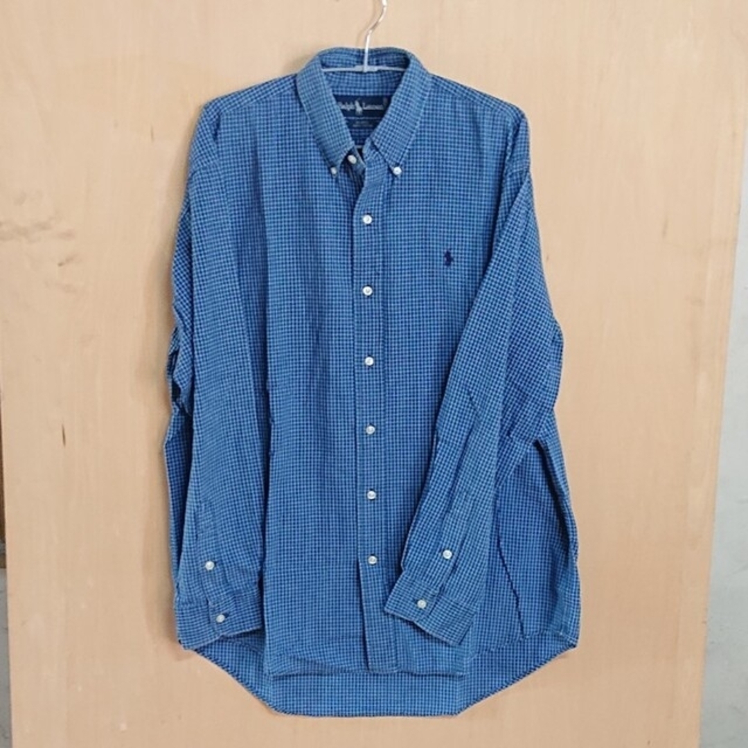 POLO RALPH LAUREN(ポロラルフローレン)のポロラルフローレン ネルシャツ Mサイズ 青 チェック 長袖 ビックシャツ メンズのトップス(シャツ)の商品写真