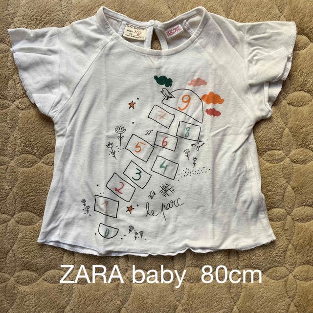 ZARA KIDS(ザラキッズ)のZARA BABY フリル袖Tシャツ　80cm キッズ/ベビー/マタニティのベビー服(~85cm)(Ｔシャツ)の商品写真