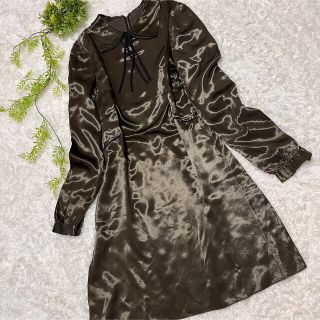 Marni - MARNI マルニ バックジップ サテン ワンピース 襟付き ドレス