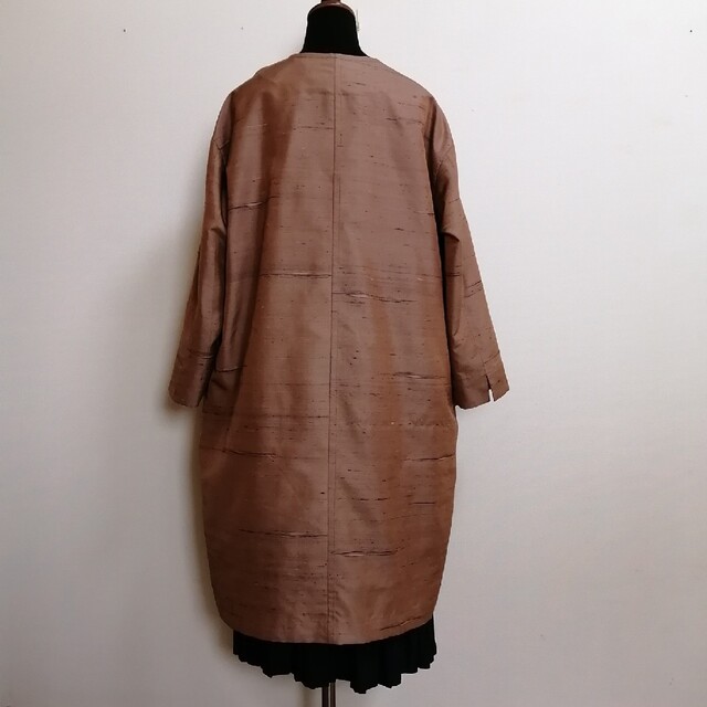 着物リメイク　スプリングコート　紬　FREE SIZE レディースのジャケット/アウター(スプリングコート)の商品写真