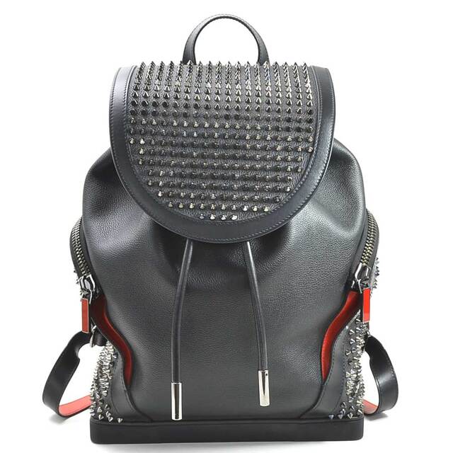 クリスチャンルブタン Christian Louboutin リュック Explorafunk Backpack レザー/メタル ブラック×レッド メンズ 3175044 送料無料 99166a