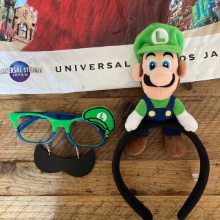 ニンテンドウ(任天堂)の【Nintendo】USJ ルイージ　カチューシャ　メガネ　セット　マリオ(キャラクターグッズ)