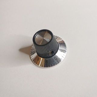 アルミニウム　デカめノブ 29mm レトロ メタリック　ナンバー0~9(エフェクター)