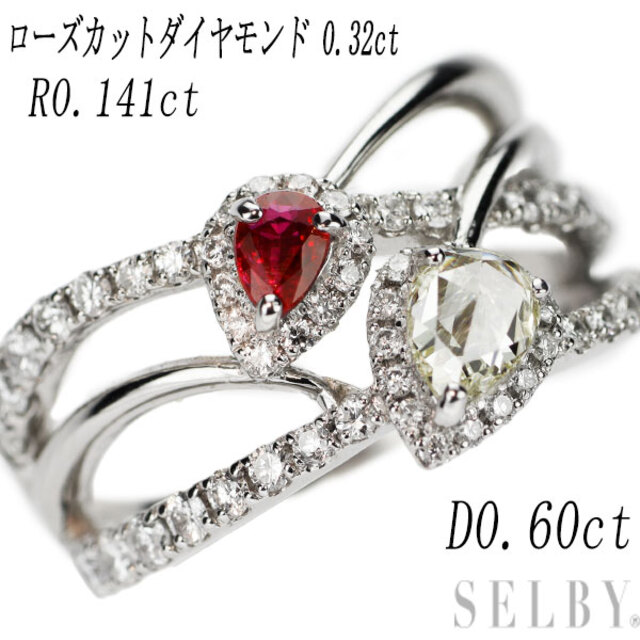 超歓迎された】 新品 D0.60ct R0.141ct 0.32ct リング ルビー ペア