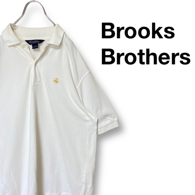 Brooks Brothers(ブルックスブラザース)のBrooks Brothers ブルックスブラザーズ ポロシャツ 刺繍ロゴ 白 メンズのトップス(ポロシャツ)の商品写真