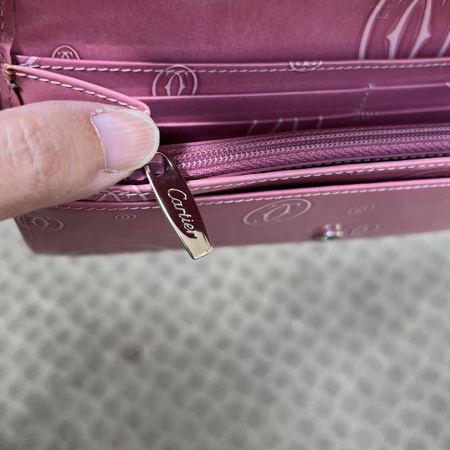 Cartier カルティエ 財布 ハッピーバースデー 美品 ピンクエナメル