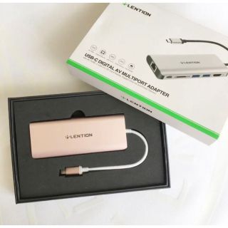 アップル(Apple)のLENTION USB Type-C ハブ ピンク(PC周辺機器)