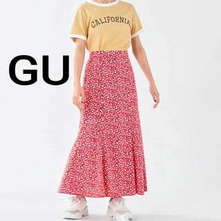 ジーユー(GU)のGU花柄マーメイドスカート(ロングスカート)