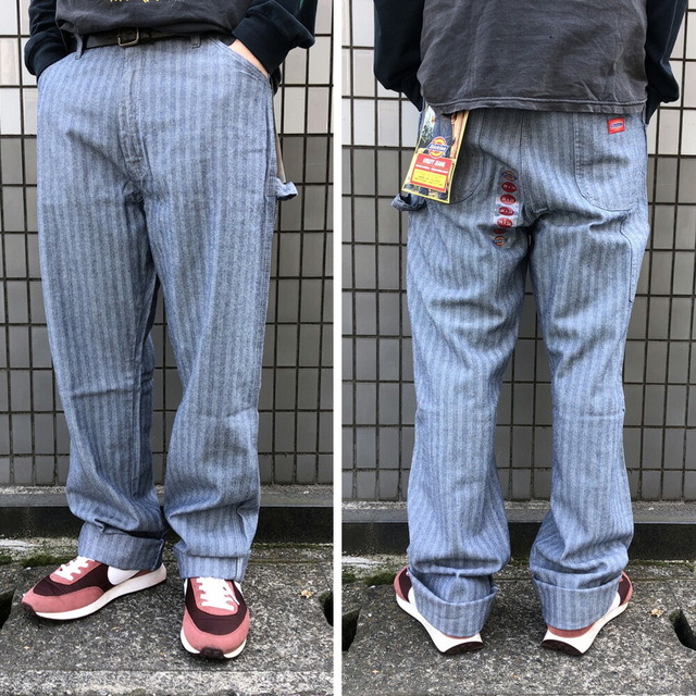 Dickies(ディッキーズ)のDeadstock ディッキーズ Dickies U1997A  ペインターパンツ ヘリンボーン コットン size(表記)：36×34 ネイビー×ホワイト デッドストック【新古品】 メンズのスーツ(スラックス/スーツパンツ)の商品写真