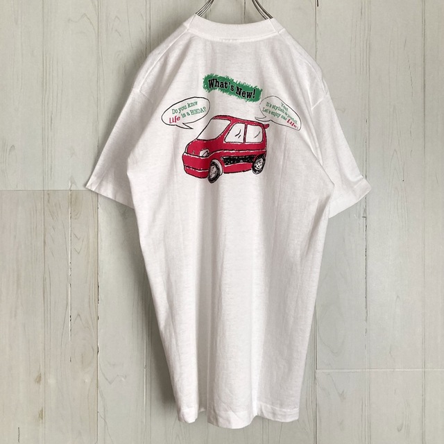 90s HONDA ライフ Tシャツ裾袖シングル 軽自動車 フルーツオブザルーム