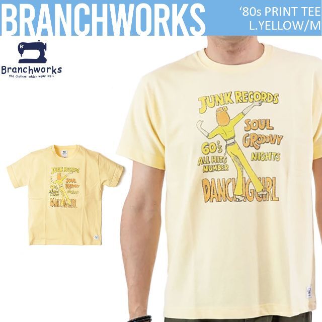 日本製 Branchworks コットン100% レトロプリント Tシャツ M