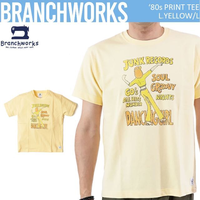 日本製 Branchworks コットン100% レトロプリント Tシャツ L