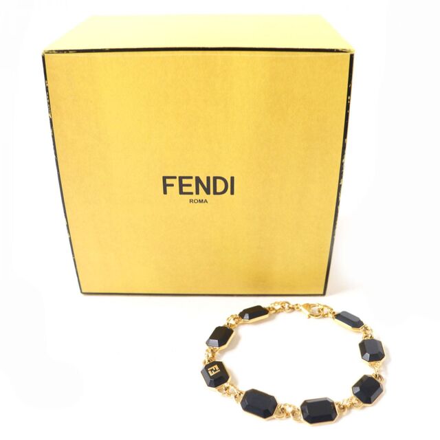 フェンディ イレギュラー シェイプ FF ブレスレット ゴールド ブラウン 茶 7AJ669 箱付 FENDI（新品・未使用品）