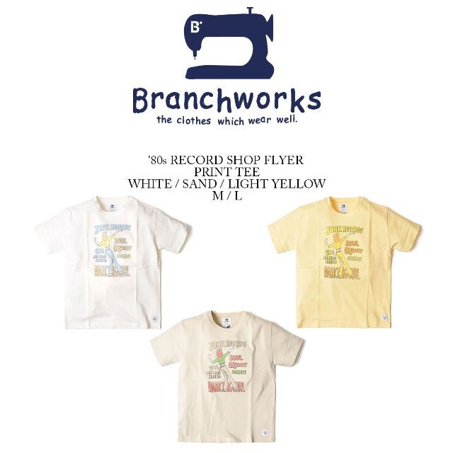日本製 Branchworks コットン100% レトロプリント Tシャツ L 7