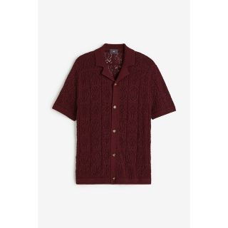 エイチアンドエム(H&M)の【新品】H&M最新作 レギュラーフィット クロッシェライクリゾートシャツ(シャツ)