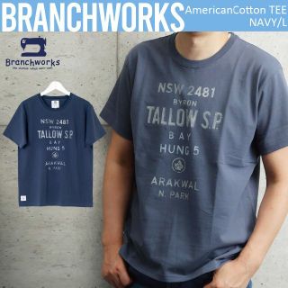 日本製 Branchworks ロッシュ天竺 かすれプリント Tシャツ L