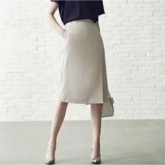 ハイウエストドレープラップスカートにまいせっ（丈70～72cm） レディースのスカート(ひざ丈スカート)の商品写真