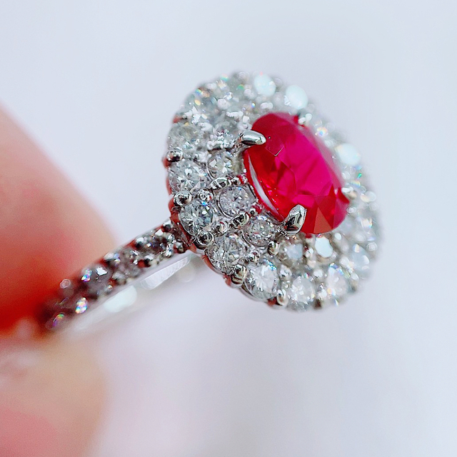 ☆1.08ct☆✨ビルマ産ピジョンブラッドルビー1ctダイヤモンドリング
