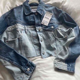 ザラ(ZARA)の新品　ZARA パッチワーク　デニム　ジャケット　2023ss TRF(Gジャン/デニムジャケット)